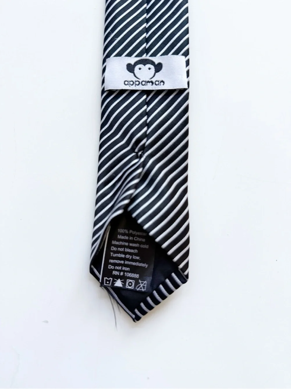 Appaman Black and White Striped Boys Necktie